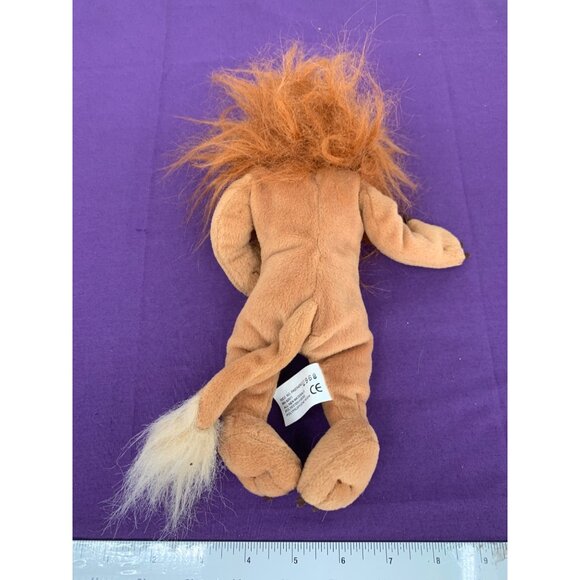 Warner Brothers 1998 Cowardly Lion Wizard of Oz 10 Inch Bean Bag Plush Stuffed A - Picture 3 of 6
